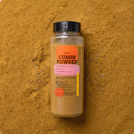 Cumin Powder Regency packaging on bed of cumin powder