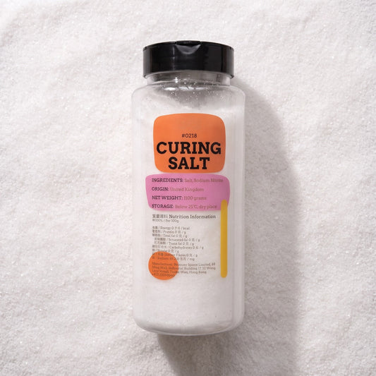 Curing Salt Regency packaging on bed of curing salt powder