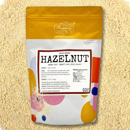 Hazelnut Flour - Regency Spices packaging on product bed
