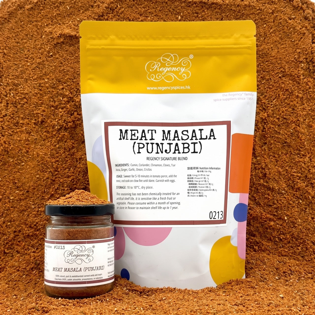 Meat Masala (Punjabi) Regency packaging on bed of meat masala