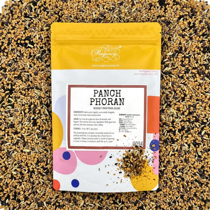 Panch Phoran Regency packaging on bed of panch phoran