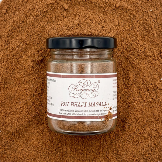 Pav Bhaji Masala Regency packaging on bed of pav bhaji masala