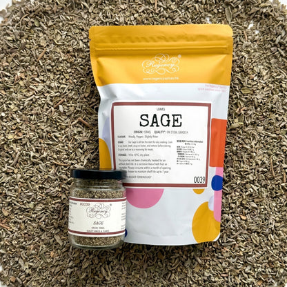 Sage Regency packaging on bed of sage