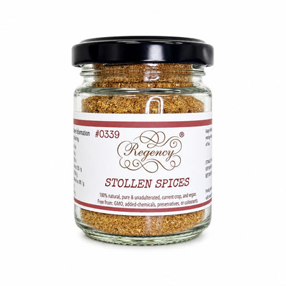 Stollen Spices in a Regency Spices glass jar