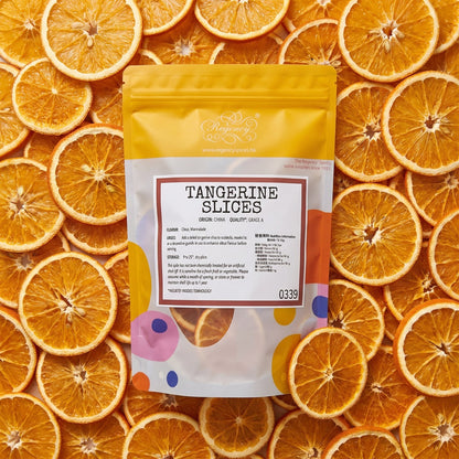 Tangerine Orange Slices packet on a bed of tangerine orange slices