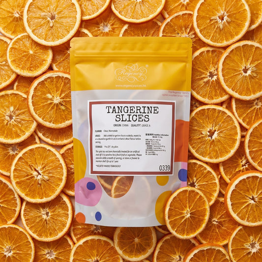 Tangerine Orange Slices packet on a bed of tangerine orange slices