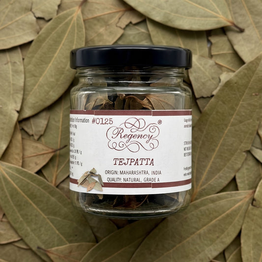 Tejpatta (Indian Bay Leaf) Regency packaging on bed of tejpatta